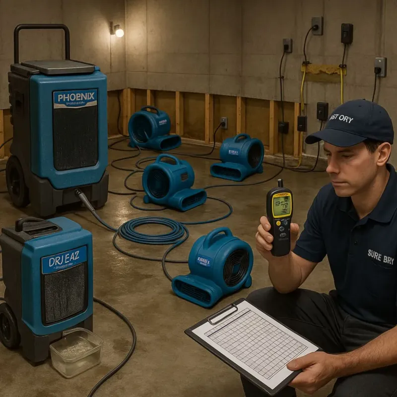 Structural Drying and Dehumidification process in Newburg, WI